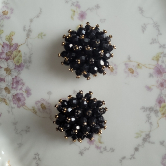 Chameleon vintage clip earrings glass beads wired - Picture 4 of 11